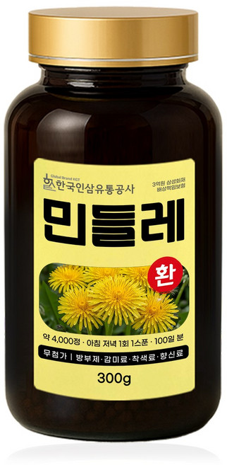 민들레환 국내산 민들레 민들래 분말 가루 환 300gX1통, 1개, 300g