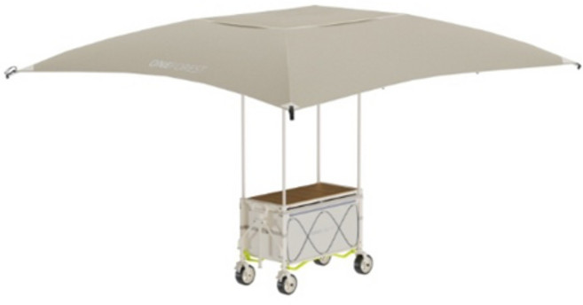 원포레스트 캠핑카 캐노피 테이블 3종 세트 O2 캠핑웨건 차양막 접이식카트 천막 캠핑쉘터 낚시 비치텐트, 1개, 화이트