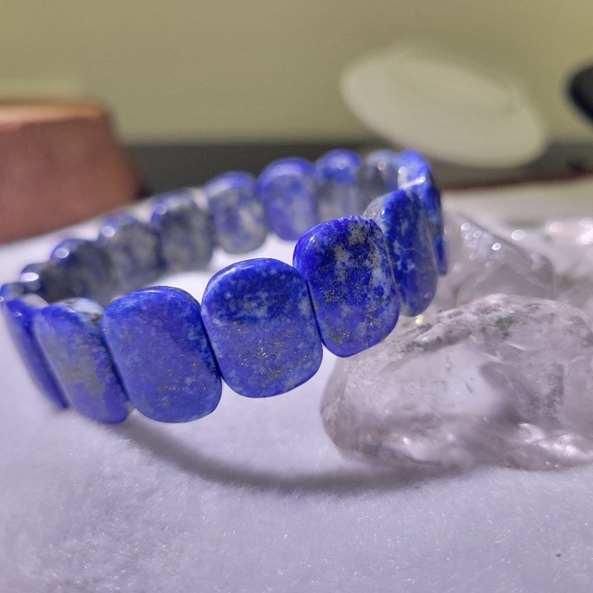 青金石手排手鍊 16mm 珠徑 灑金紋理 女士飾品