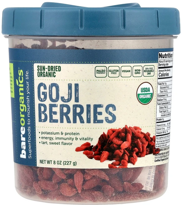 BareOrganics 유기농 구기자 227g(8온스), 1개 - 쿠팡