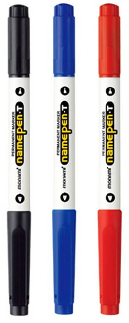 모나미 네임펜 트윈타입 T, 흑색, 3개