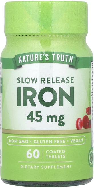 Nature's Truth 철분 서방형 45mg 코팅 60정, NaturesTruth철분서방형45mg코팅60정, 1개 - 쿠팡