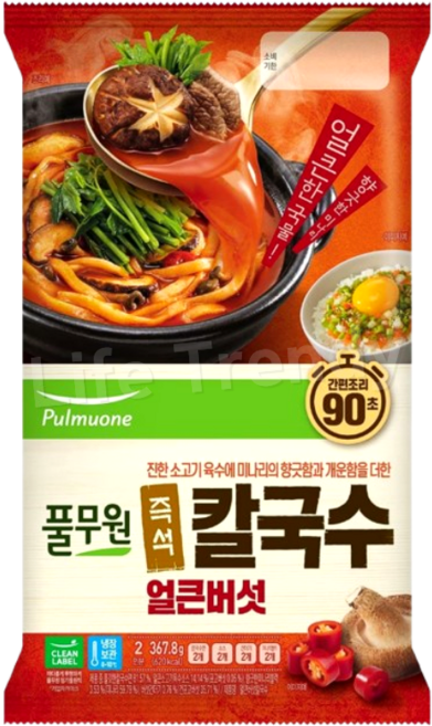 풀무원 얼큰 버섯 칼국수, 1세트, 380g