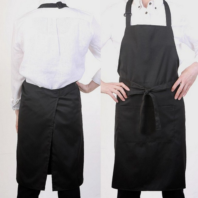 블랙 목걸이형 남자 빅사이즈 홀앞치마 제과제빵앞치마 카페 바리스타 주방 쉐프, 단품, 1개