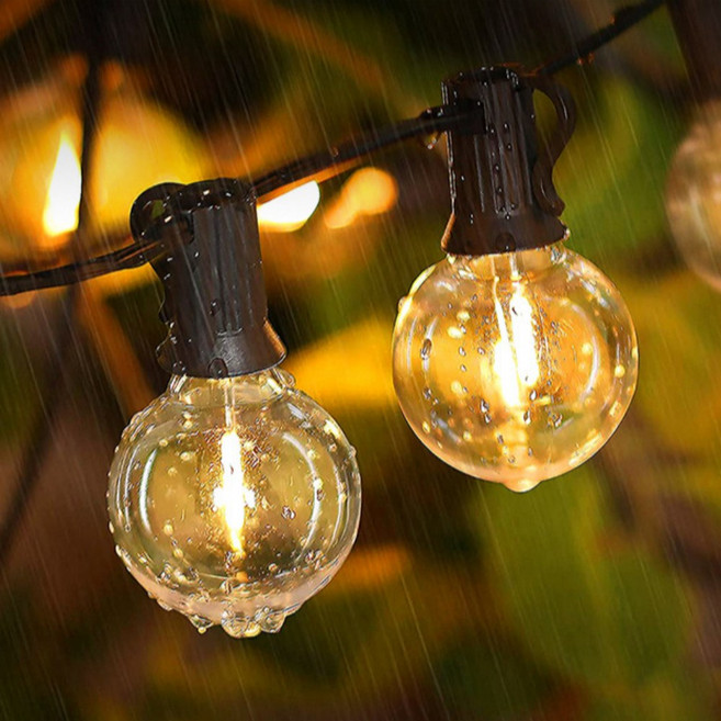 태양광 알전구 줄전구 줄조명 정원등 태양열 캠핑 테라스 조명 전구, 10구_5.5m_일자형LED칩(노란빛)