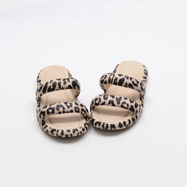 호피 더블 스트랩 여름 슬리퍼 실내화