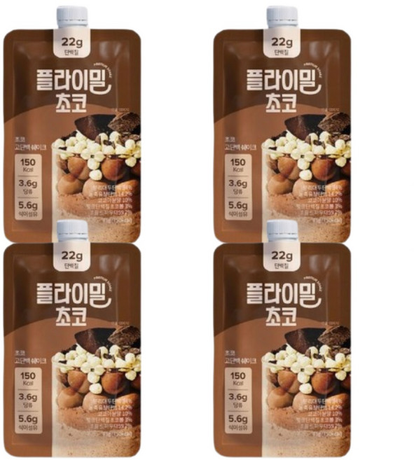 플라이밀 초코 라떼 단백질 쉐이크, 45g, 4개