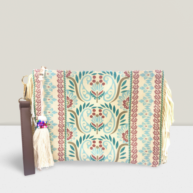 ON US 보헤미안 클러치백 파우치 백 프린지 에스닉 스타일 스트랩 미니백