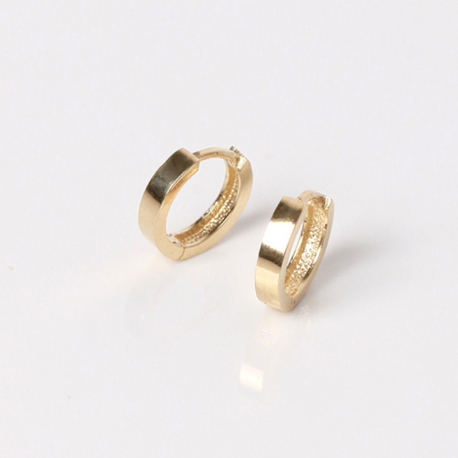 오로프 전체 14K 금 베이직 민자링 원터치 귀걸이 6~9mm (낱개 1개기준)