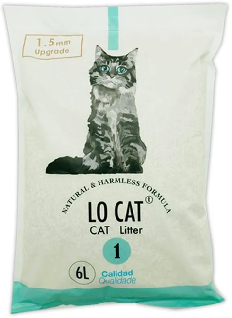 LO CAT 細豆腐砂 1.5mm 貓砂 6L, 1個, 1.5mm竹炭6L