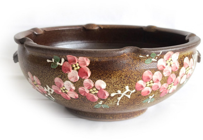 분청 매화 수반 1호 (지름 28 cm) 도자기 수반 옹기수반 인테리어수반 가습기 물고기어항