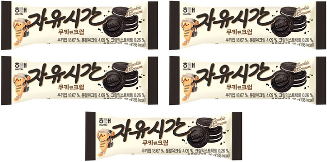 자유시간 쿠키앤크림, 30g, 5개
