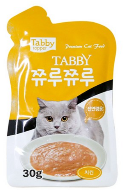 테비 탑퍼 쮸루쮸루 치킨 30gx12개 고양이 파우치 간식 쭈루쭈루, 30g, 12개