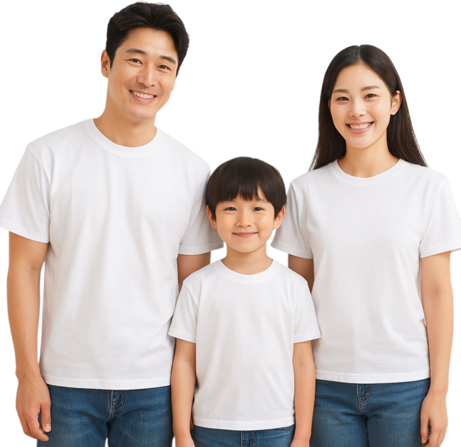 [국내생산] 3p 반팔 면티셔츠 20수 30수 흰색 검정 남녀공용 아동용 성인용 남성 여성