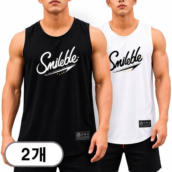 차쿠 1+1 남성 트레이닝 조끼 농구 러닝 힙합 운동 민소매 조끼 나시