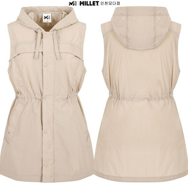 밀레 밀레 LD버블리베스트_MXTUV710C 여성여름 후드일체형 긴기장 홑겹 조끼 일상 등산 여행 다양한 활동 적합_IC