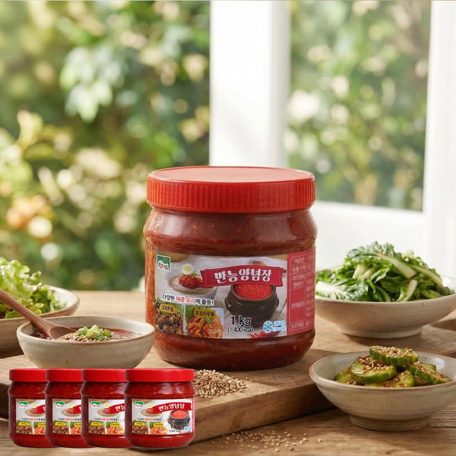 고향식품 비빔장 만능 양념장 다데기 냉면 소스 1kg, 4개