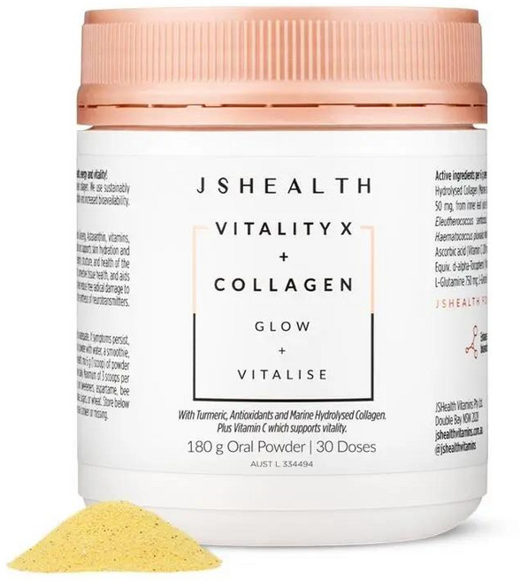 호주 제이에스헬스 JSHEALTH Vitality X + Collagen 바이탈리티 X + 콜라겐 파우더, 180g, 5개