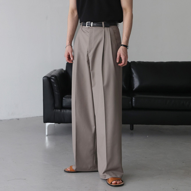 베이직바이블 벌룬핏 딥턱 와이드 슬랙스(3color)