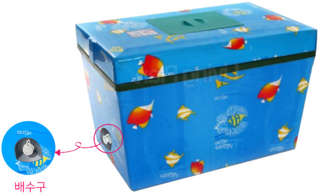 리빙플랜 배수구형 스티로폼 아이스박스2호 아이스박스 왕왕대 145L 업소용, 물고기, 1개