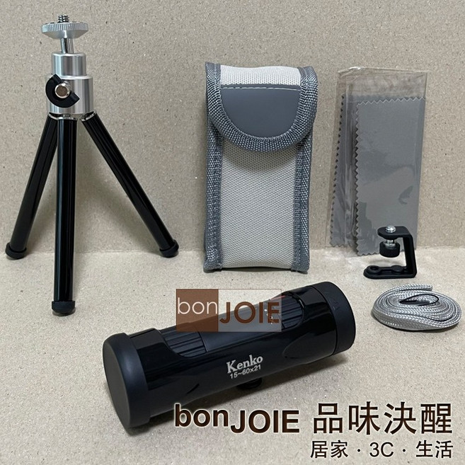 Kenko Ultra View I 變焦單筒望遠鏡, 黑色15~60×21（附小三腳架）