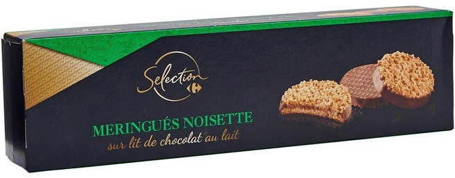 까르푸 셀렉션 헤이즐넛 앤 밀크 초콜릿 머랭 쿠키 Carrefour Selection Hazelnut and Milk Chocolate Meringue Cookies 100g, 1개