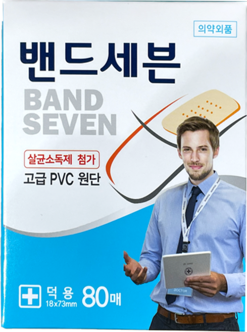 대일 밴드세븐 대용량 표준형 밴드 80매입 1갑, 1개