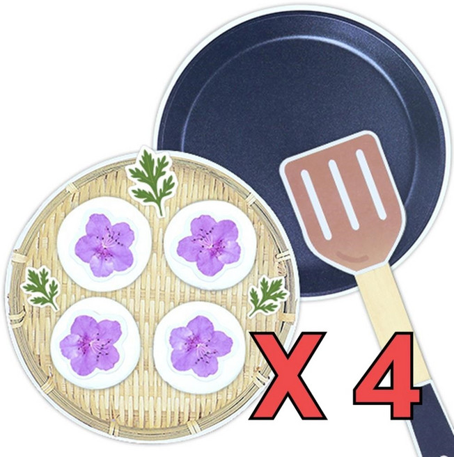 4인용 종이 소꿉놀이 진달래 화전만들기 봄만들기 키트 돌봄교실 미술 노인