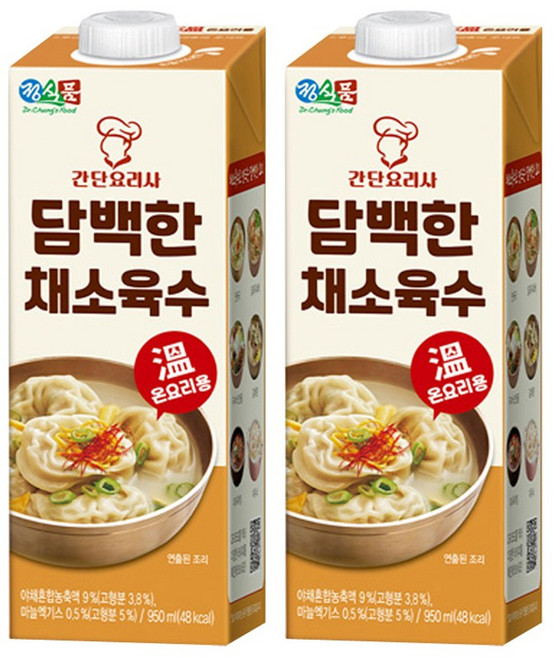 정식품 담백한 채소육수 950ml 정식품 채소육수 온요리용, 2개