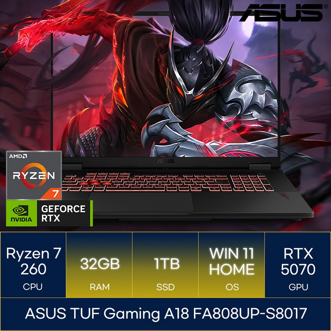 ASUS TUF Gaming A18 FA808UP-S8017, WIN11 Home, 32GB, 1TB, 예거 그레이