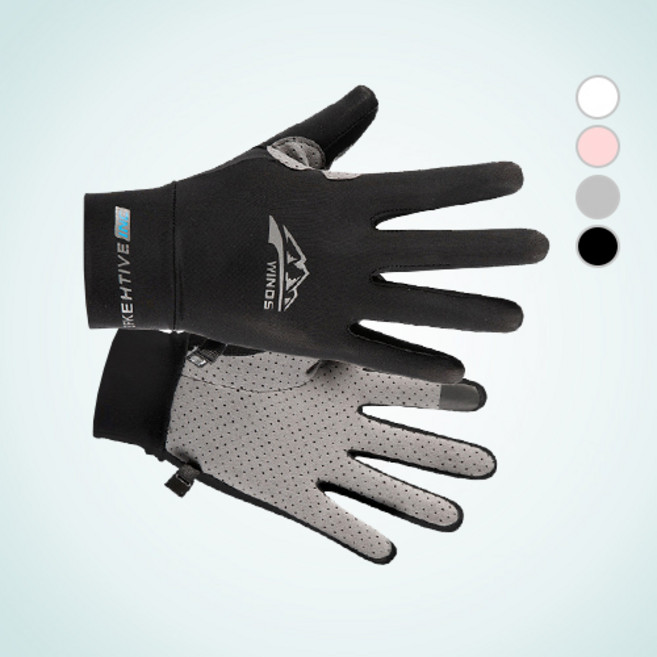 G-Stuff 스포츠 등산 골프 아웃도어 쿨맥스 장갑, 블랙, 1개