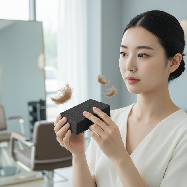 미용실 페이스 브러쉬 얼굴 먼지 제거 스펀지, 얼굴털이개, 1