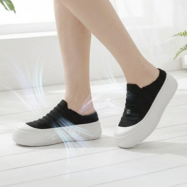 차르미콜 여성 니트 뮬 슬립온 통굽 스니커즈 데일리 캐주얼 키높이 운동화