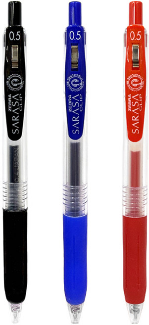 제브라 사라사클립중성펜 0.5mm, 블랙