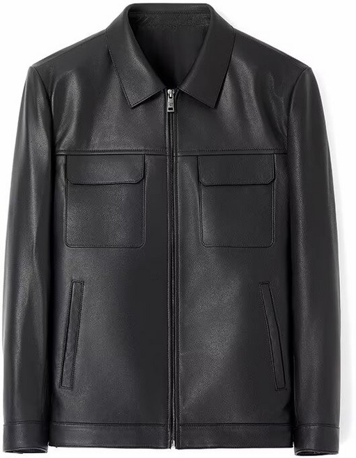 새로운 진짜 가죽 재킷 염소 가죽 라펠 고급 코트 양가죽 남성 봄가을 심플