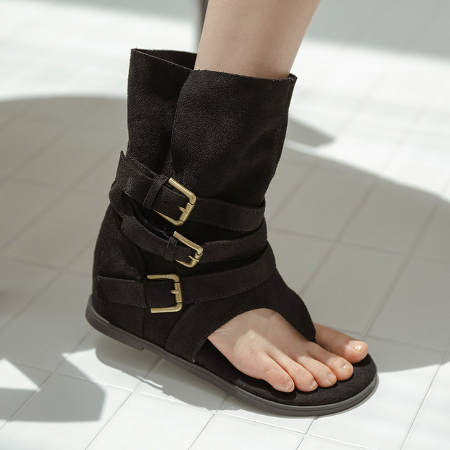 아로 버클스트랩 웨지힐 샌들 키높이 키작녀 하비 투웨이 플랫폼 쪼리 부츠 5.5cm