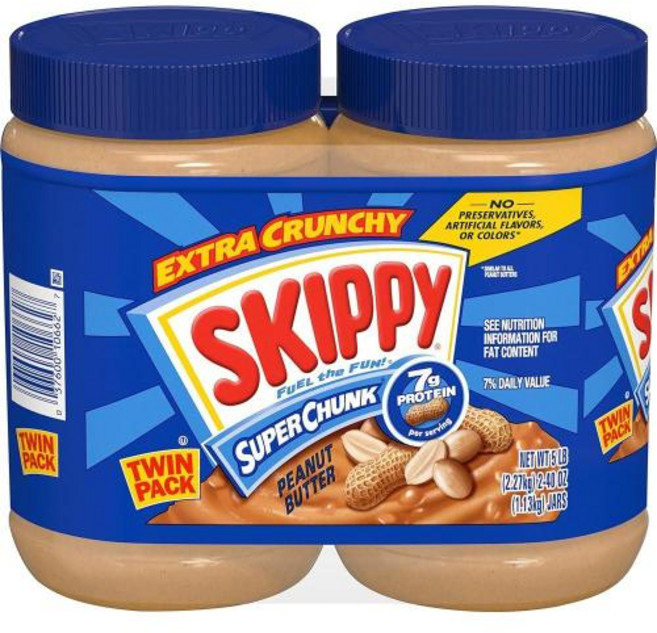 SKIPPY 엑스트라 크런치 슈퍼 청크 피넛 버터 맛 용량 옵션 미국직구, 1.13kg, 2개