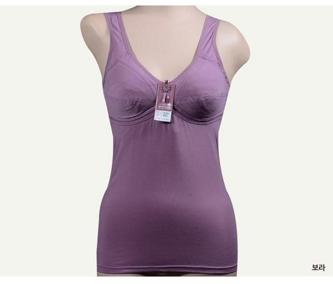 인유어스 국내산 숙녀용 부직포 노와이어 홑겹 자연섬유 브라런닝 빅사이즈 런닝브라 ~100B 31