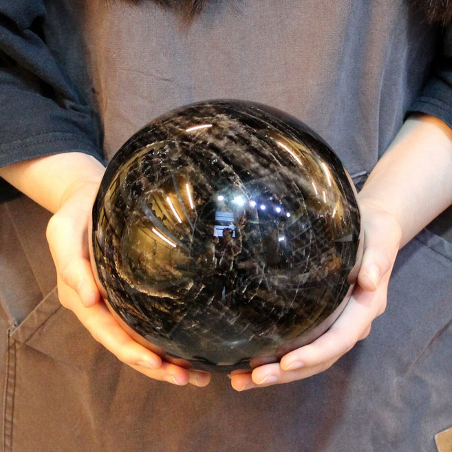 크리스탈블레싱 흑수정 구 모리온 천연원석 파워스톤 광물 명상 치유 힐링 CBT2460