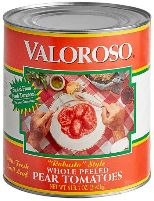 Valoroso 껍질을 벗긴 통조림 배 모양 토마토 6개입, 6개, 2.92kg