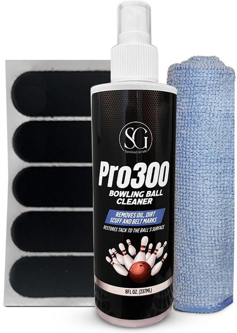 볼링공 세척 클리너 스프레이 볼러 용품, 1세트, 1팩 8온스 세척 천 및 엄지 테이프