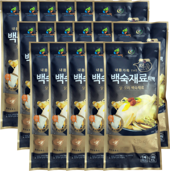 자연닮음 국산 삼계탕재료 백숙재료 한방티백 100g 내몸가득 한약재, 17개