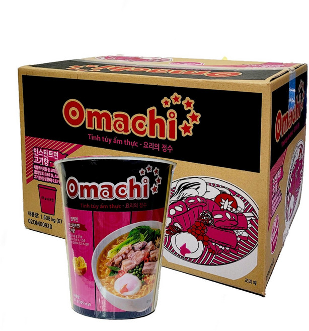 오마치 돼지고기향 컵라면 87g, 24개