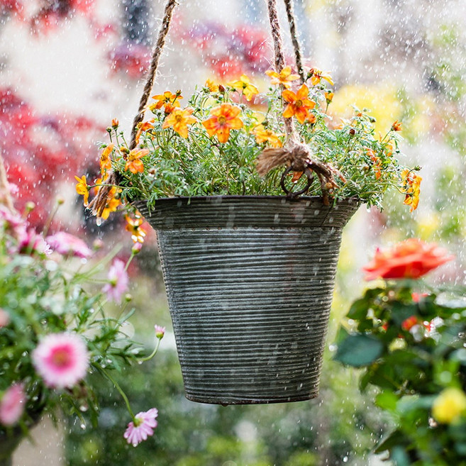 철재 행잉 화분 발코니 정원 장식 벽 받침대 거치대 공중 베란다 걸이, 소형, 1개