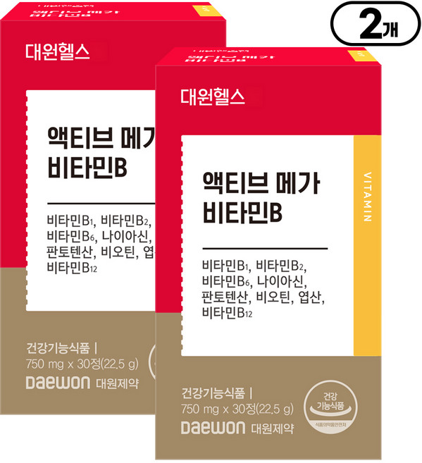 대원헬스랩 액티브 메가 비타민B 22.5g, 30정, 2개