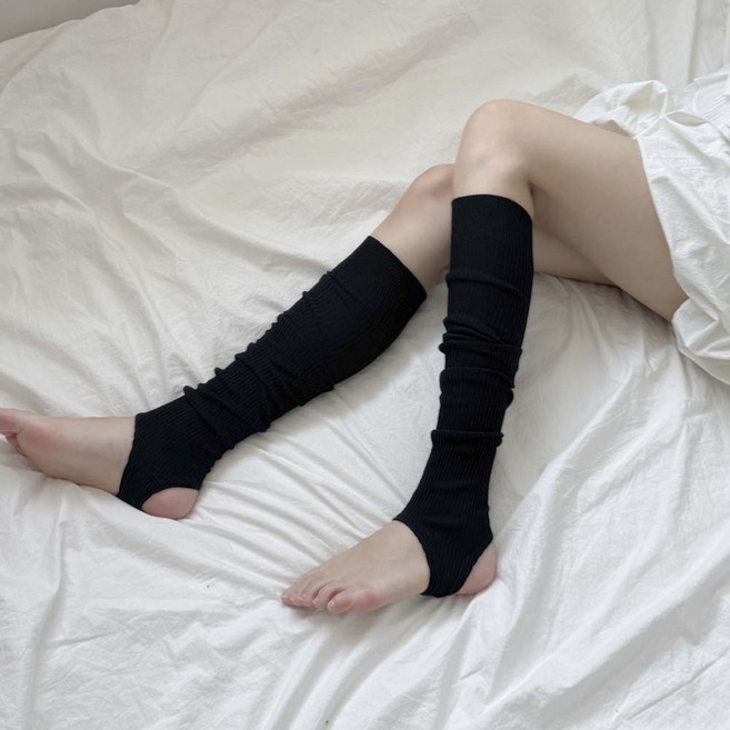 블루씨티 잔잔 골지 주름 발토시 양말 롱 레그워머