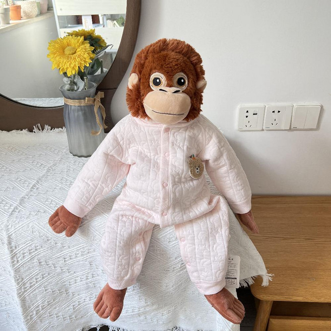 오랑우탄인형옷 내복 점프수트 인형 의상, 핑크 점프수트, 1개