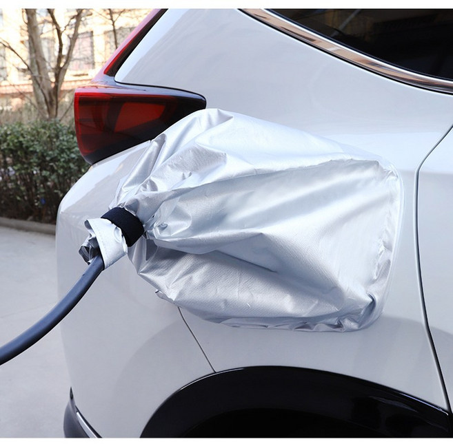 전기차 충전구 방수커버 자석 고정 충전포트 보호 커버 충전보호 용품, 실버