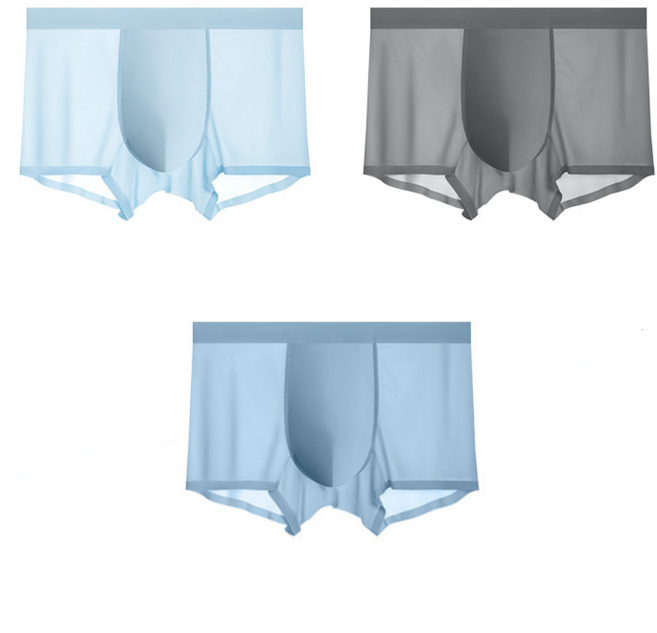 춘게엘 (L~6XL) 여름 아이스 실크 노라인 빅사이즈 통기성 사각 남성팬티 드로즈 3종세트 zy3505