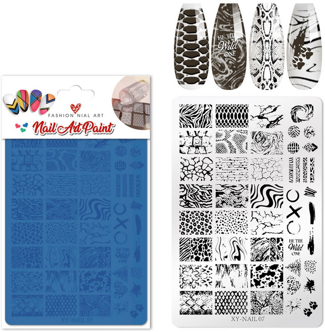 네일 플레이트 스탬프 패턴 꾹꾹이 아트판 레이스 나비 리본 플라워 셀프네일, 1개, 네일 스탬프 플레이트 (XY-07)